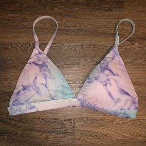 Marble tie dye push up bikini top